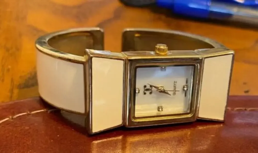 Women's Charming Charlie Watch, Gold Tone with Enamel Accents, MOP Face